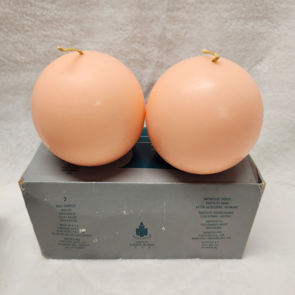 2 PartyLite Tropical Blossom 3” Ball Candles